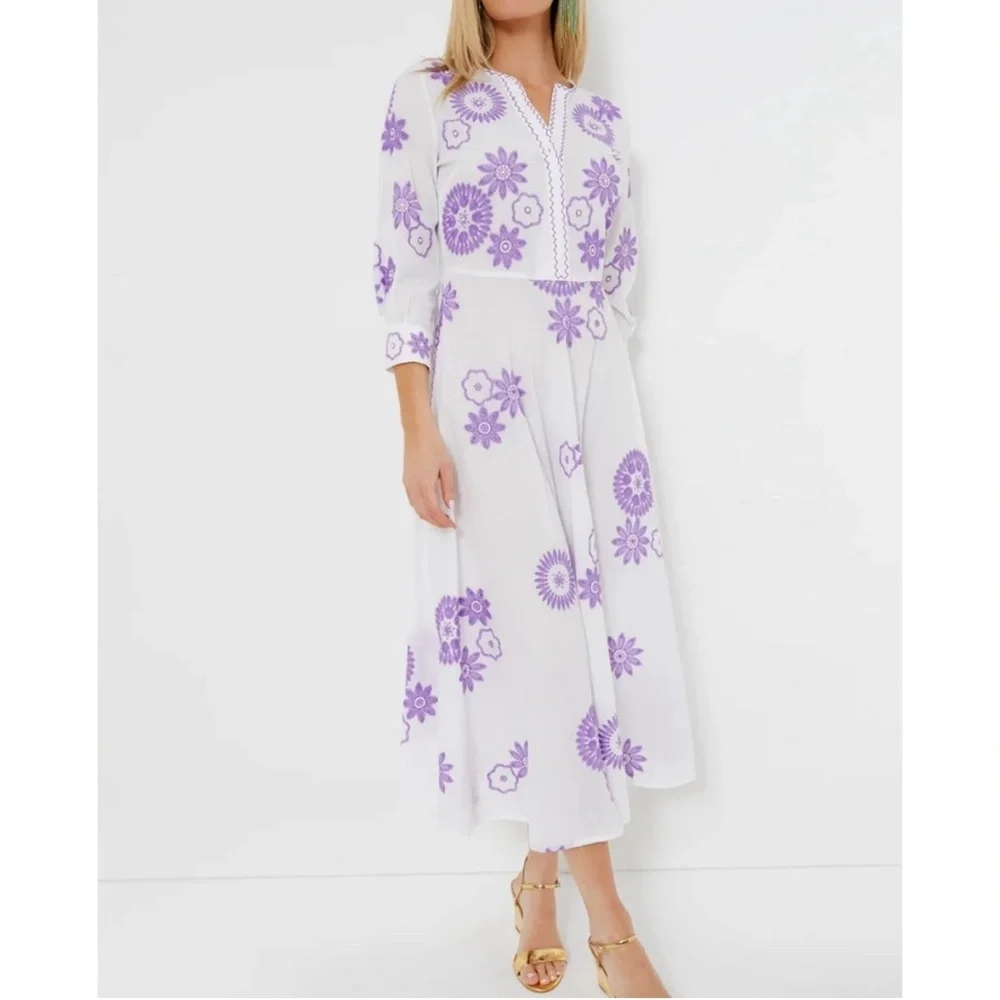 NIMO WITH LOVE White and Purple Azurite Dress NEW - Picture 2 of 12